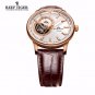 Reef Tiger Men Luxury Leather Watch Tourbilon Automatic Sapphire Crystal RGA1639