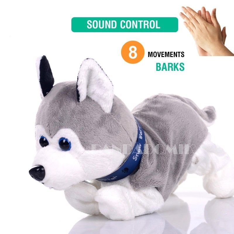 Electronic Pet Dog Puppy Interactive Sound Control Bark Soft Baby Toy Plush Doll