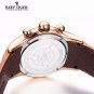 Reef Tiger/RT Chronograph Sport Watch Leather Band Men Skeleton Dial Date