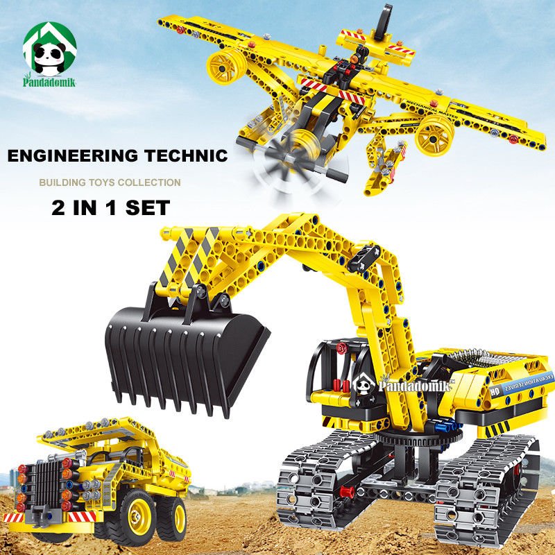 Engineering Technic Building Blocks Construction Excavator Truck Plane Robot
