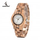 BOBO BIRD Ladies Bamboo Zebra Wooden Watch Gems Imitate Diamond Wood Box