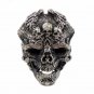 925 Sterling Silver Skull Adjustable Ring Men Dragon Punk Rock Skeletons Goth