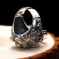 925 Sterling Silver Skull Adjustable Ring Men Dragon Punk Rock Skeletons Goth