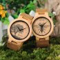 BOBO BIRD Mens Wooden Watch Lifelike Print Leather Band Insect Skull Locust