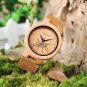 BOBO BIRD Mens Wooden Watch Lifelike Print Leather Band Insect Skull Locust