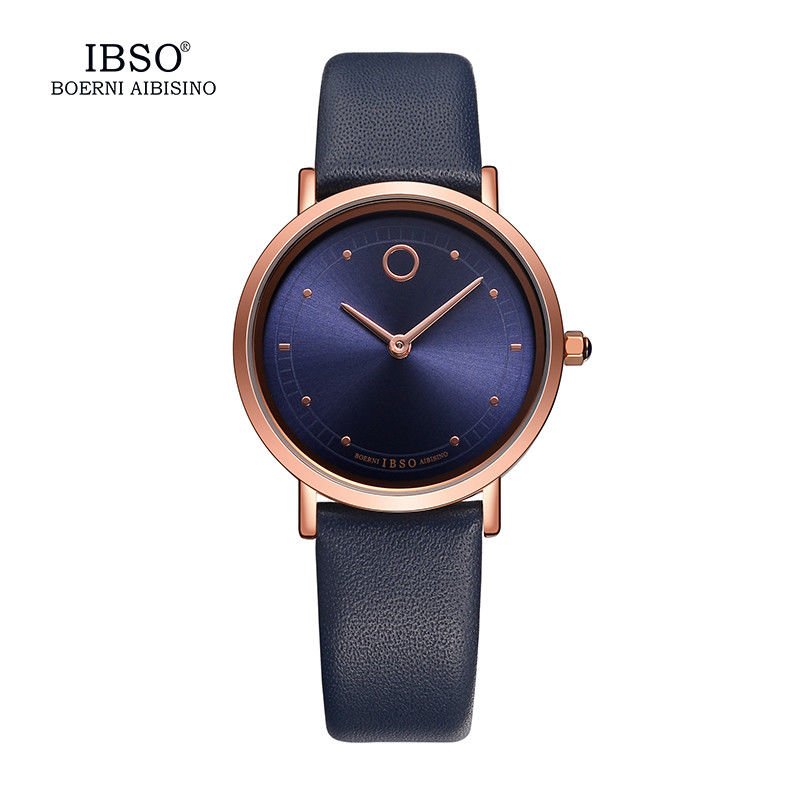 IBSO 7.6MM Ultra-Thin Women  Men's 2018 Fashion Waterproof Quartz Watch