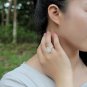 925 Sterling Silver Handmade Clear Flower in the Rain Open Sizable Ring Women