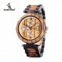2018 BOBO BIRD Men Wood Band Multi-function Ebony Watch Fashion Quartz Date