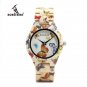 BOBO BIRD Ladies Wood Watch Women Bamboo Band Butterfly Paint Wooden Gift Box