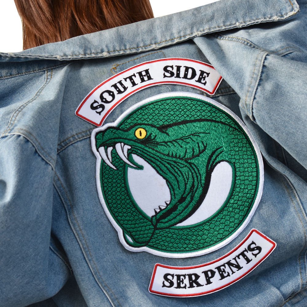 Large Riverdale South Side Serpents Green Snake Patch Iron Sew On Embroidered