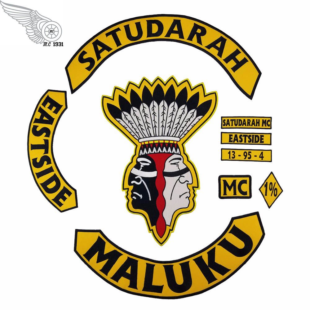 SATUDARAH Embroidered Iron On Patch Motorcycle Biker Jacket Vest For Full