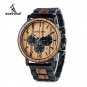 BOBO BIRD Wooden Watch Men Chronograph Quartz In Wood Gift Box