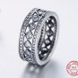 Classic Sterling Silver Square Ring Luxury Jewelry Sparkling CZ Women Girl Gift