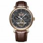 Reef Tiger Tourbillon Leather Band Hollow Out Dial Mechanical Automatic Watch