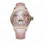 Reef Tiger Womens Luxury Watch Diamond Bird Automatic Tourbillon Leather Strap