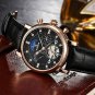 BINSSAW Men Mechanical Tourbillon Luxury Leather Watch