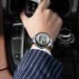 Men's Sport Watch LED Quartz Stainless Steel Military Hybrid Dual Display