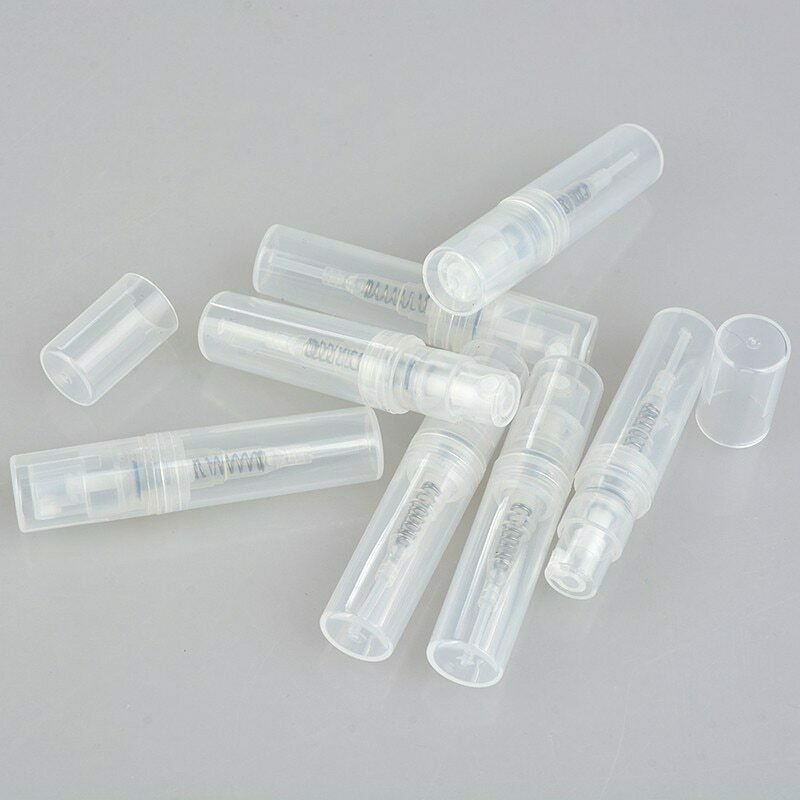 50pcs/lot 3ml 5ml Mini Plastic Spray Perfume Bottle Refillable Oil Transparent