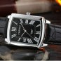 Luxury Men Women Watch Square Rectangle Dial Leather Couple Gift For Him