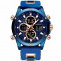 Sport Military Watch Men 50mm Dual Display Chronograph Rubber Band