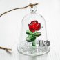 Crystal Beauty And The Beast Dome Flower Enchanted Red Rose Glass Gift Box