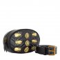 Small Waist Belt Bag Women Rivets lions PU Red Black Beige