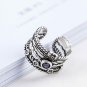 Bohemian Vintage 925 Sterling Silver Big Purple Crystal Layered Ring
