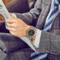 Men Automatic Self Wind Mechanical Stainless Steel Strap Orange Blue Black Watch