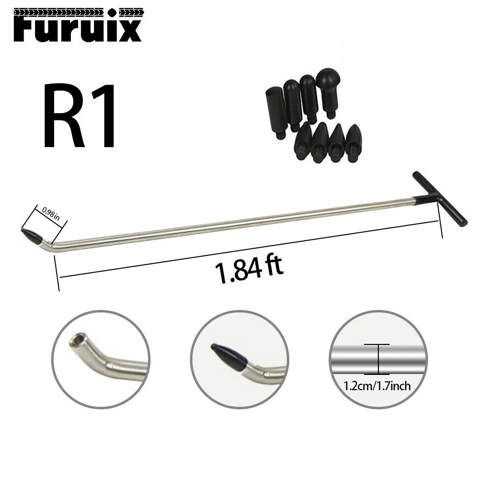 1pc Newly Design PDR Rods Tools Hook Tools Push Rod With 8 Pcs Tap Down Heads