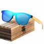 Barcur Sunglasses Men Women Unisex Mirrored Anti UV400 Anti-Reflect Wooden Frame