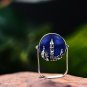 925 Sterling Silver Natural Blue Aventurine Gemstone Ring Florence Cathedral