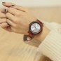 BOBO BIRD Ladies Two-tone Wooden Quartz Watch Rhinestones Date Display
