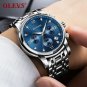 Men Luminous Luxury Chronograph Stainless Steel Wrist Watch Elegant Wristwatch