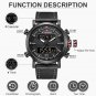 NAVIFORCE Dual Analog DigitaL Men's Sport Watch Waterproof Quartz Date LED