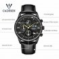 CADISEN Mens Watch Luxury Moon Phase Waterproof Leather Band Date