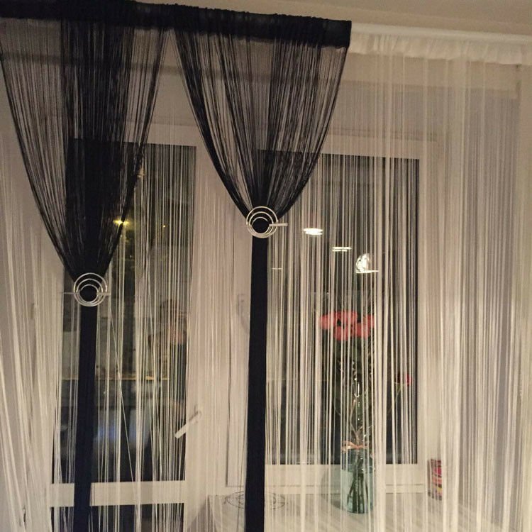 Solid Color Decorative String Curtain 300*300CM Classic Window Blind