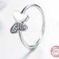 Sterling Silver Butterfly Jewelry Set Ring Pendant Necklace Earrings For Women