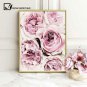 Scandinavian Style Pink Flower Wall Art Canvas Poster Nordic Modern Print