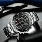 MEGALITH Men Full Steel Sport Waterproof Watch Luminous Chronograph