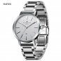 HAIYES Leather Steel Quartz Luxury Auto Date Wristwatch Business Men