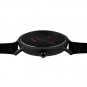 Black Minimalist Sport Men Suede Leather Watch 41mm Face