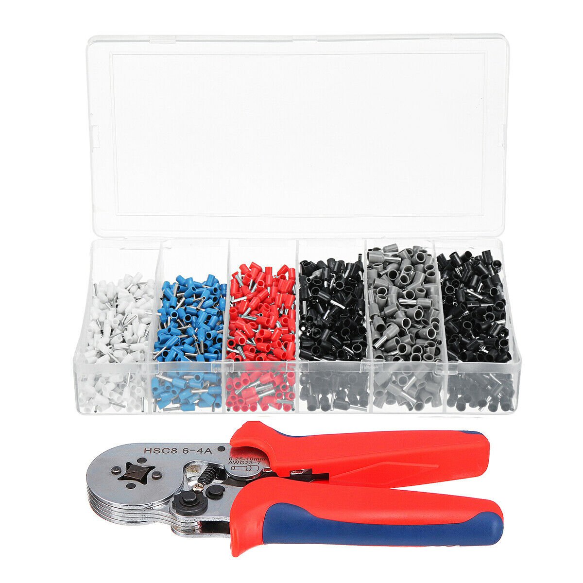 1500Pcs Wire Connector Terminal Bootlace Ferrule Crimper Kit with Ratchet