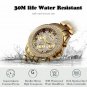 MISSFOX Women Luxury Chronograph Watch Roman Nano Gold Vacuum Plated
