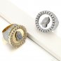 Wide Men Rings Praying Hand Crystal Paved Bling Ring Pray Zirconia Rhodium Gold