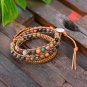 Triple Leather Wrap Bracelet For Women Stone Handmade Woman's Mala Beads Jewelry