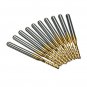 Drillpro DB-M11 10pcs 2.0mm 1/8 Inch Shank Carbide End Mill Engraving Bits for