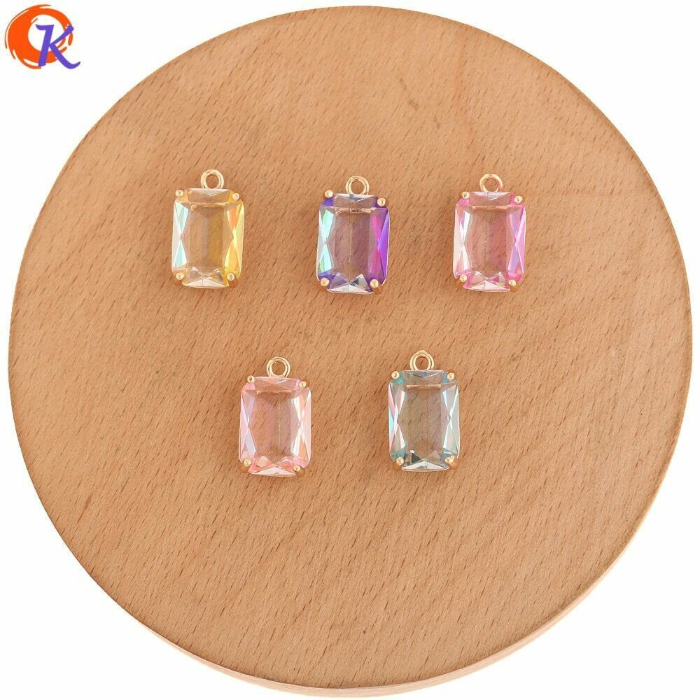 50Pcs 10*17MM Hand Made Square Rectangle Charms Pendant DIY Jewelry