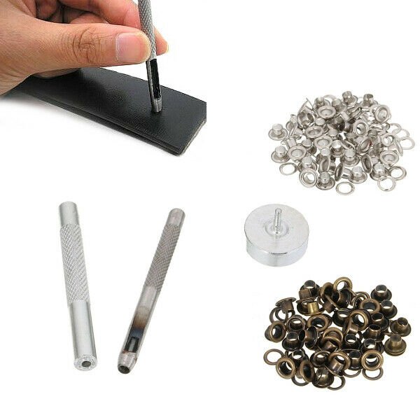 Leather Tool Grommet Installation Setting Tool Kit Set Leather Hole Punch with