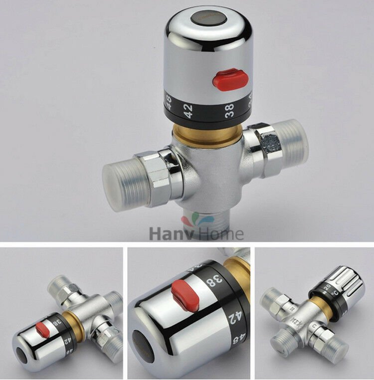 AODEYI Brass Thermostatic Mixing Valve Solar Water Heater Temperature Control