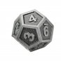 Embossed Steel 7 Pcs Multisided Dice Heavy Metal Polyhedral Dice Set w/ Bag